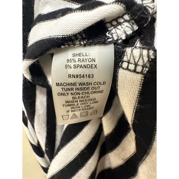 Calvin Klein Black White Jersey Knit Striped Knee Length Bodycon Dress Size 4 - Picture 5 of 14